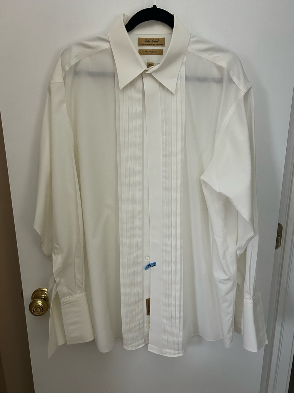 Vintage Roundtree & Yorke Gold Label Tuxedo French Cuff Shirt 16 1/2 / 35